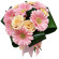 букет из кремовых роз и розовых гербер. Челябинск