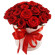 красные розы в шляпной коробке. Челябинск